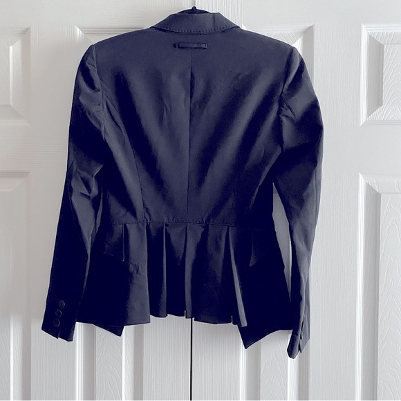 JEAN PAUL GAULTIER FEMME WOOL PLEATED SINGLE BREASTED VINTAGE BLAZER Black 6 - Picture 2 of 13